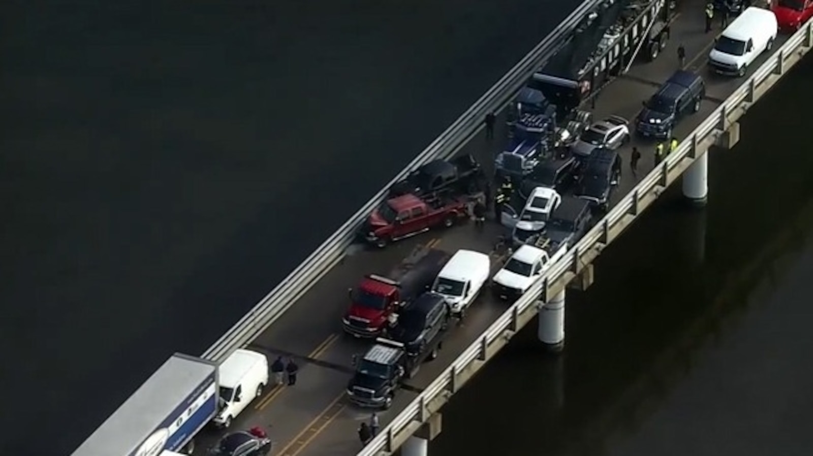 Featured image for "Massive Multi-Vehicle Pile-Up Injures Dozens, Shuts Down Maryland's Bay Bridge"
