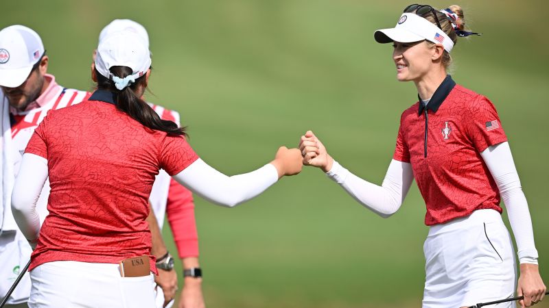 Featured image for "Emily Pedersen's Spectacular Hole-in-One Not Enough to Overcome Team USA's Day One Lead in Solheim Cup"
