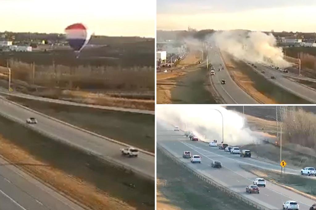 Featured image for Hot Air Balloon Collides with Power Lines, Ignites Highway Brush Fire