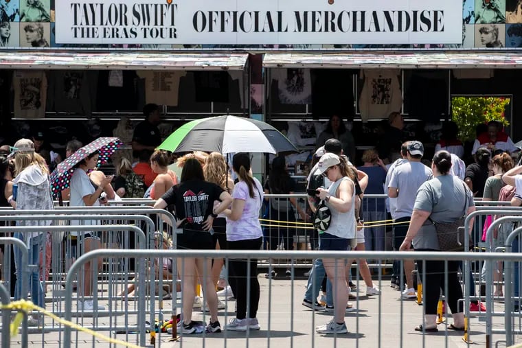 Taylor Swift Fans Flock to Lincoln Financial Field for Eras Tour Merch and Concert.