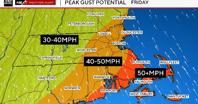 Featured image for Massachusetts braces for heavy rain and strong winds this Friday