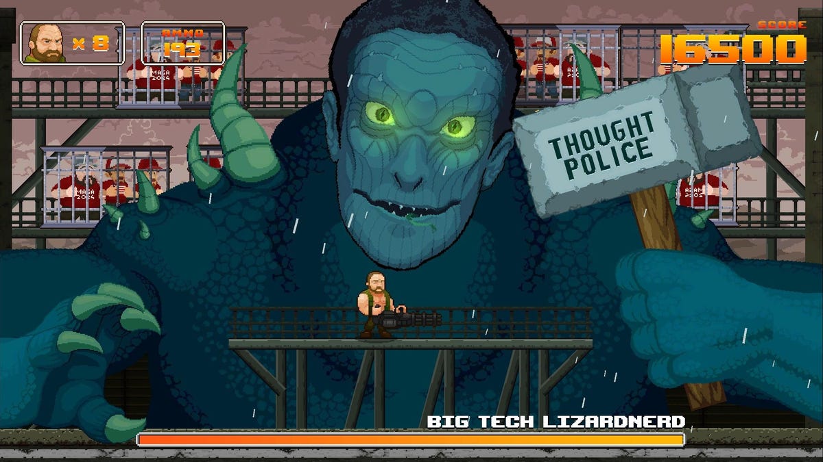 Featured image for "Controversy Surrounds Brief and Derided 'Alex Jones: NWO Wars' Game on Steam"