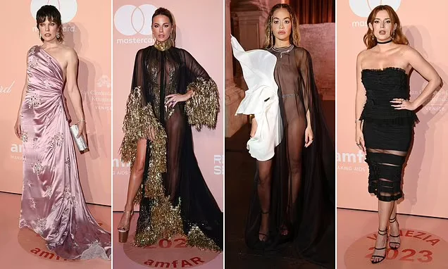 "Star-Studded amfAR Gala Venezia 2023: Glamour, Fashion, and Hidden Heels"