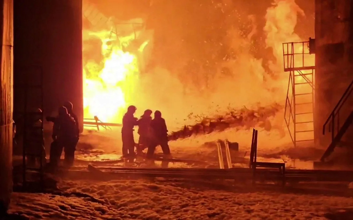 Featured image for "Ukraine Strikes Russian Oil Depot as Both Countries Report Drone Attacks"