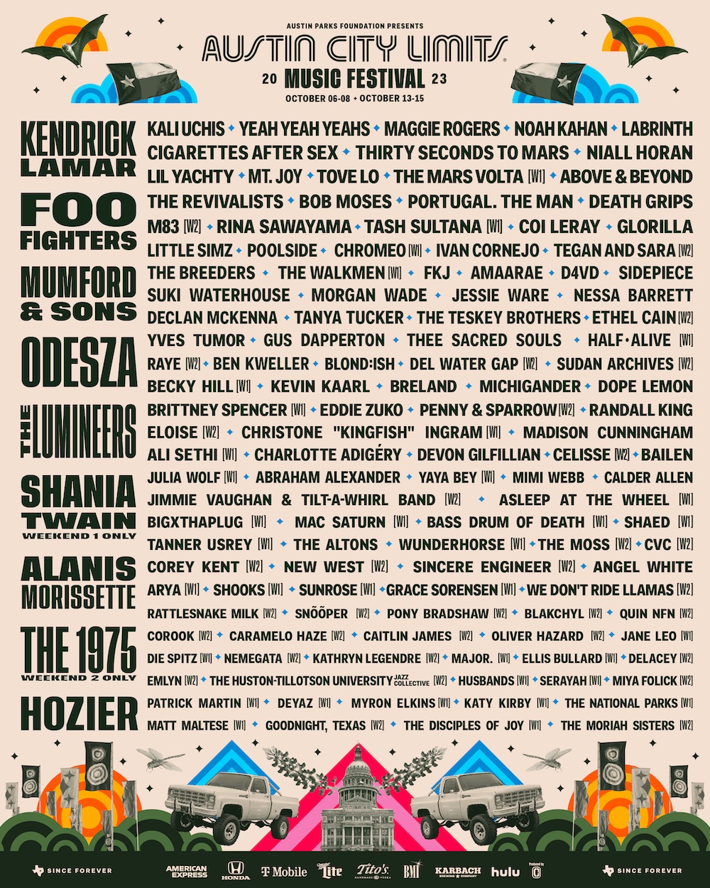 Featured image for "ACL 2023 Lineup: Kendrick Lamar, Alanis Morissette, Foo Fighters, and More Announced"