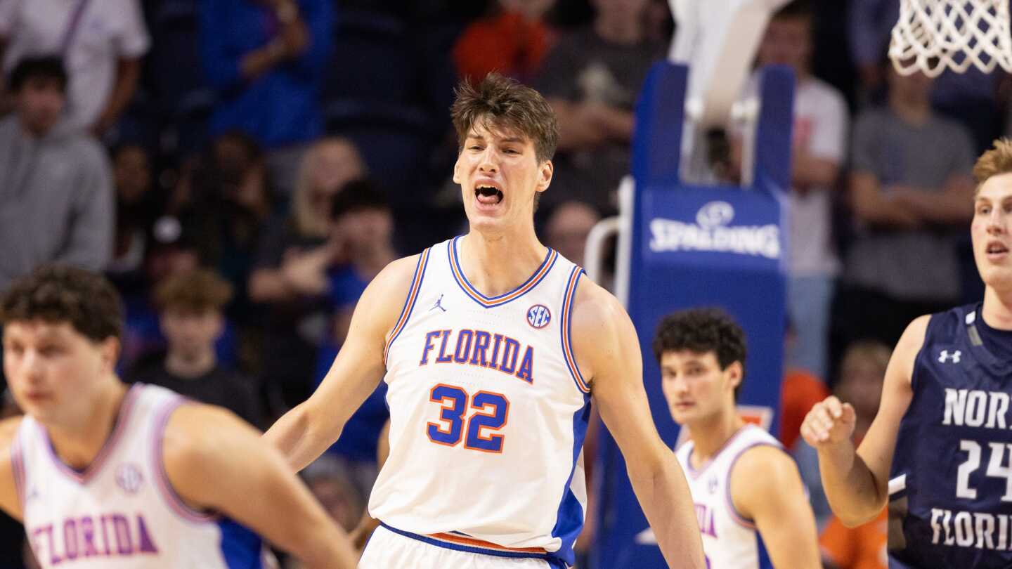 Featured image for Florida's Olivier Rioux, at 7-Foot-9, Sets NCAA Record as Tallest College Basketball Player