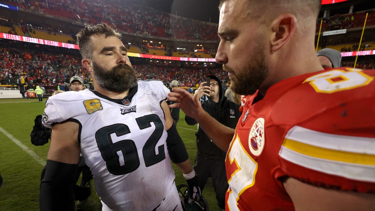 Featured image for Kelce Brothers Share Joy and Pain in Chiefs' Loss to Eagles