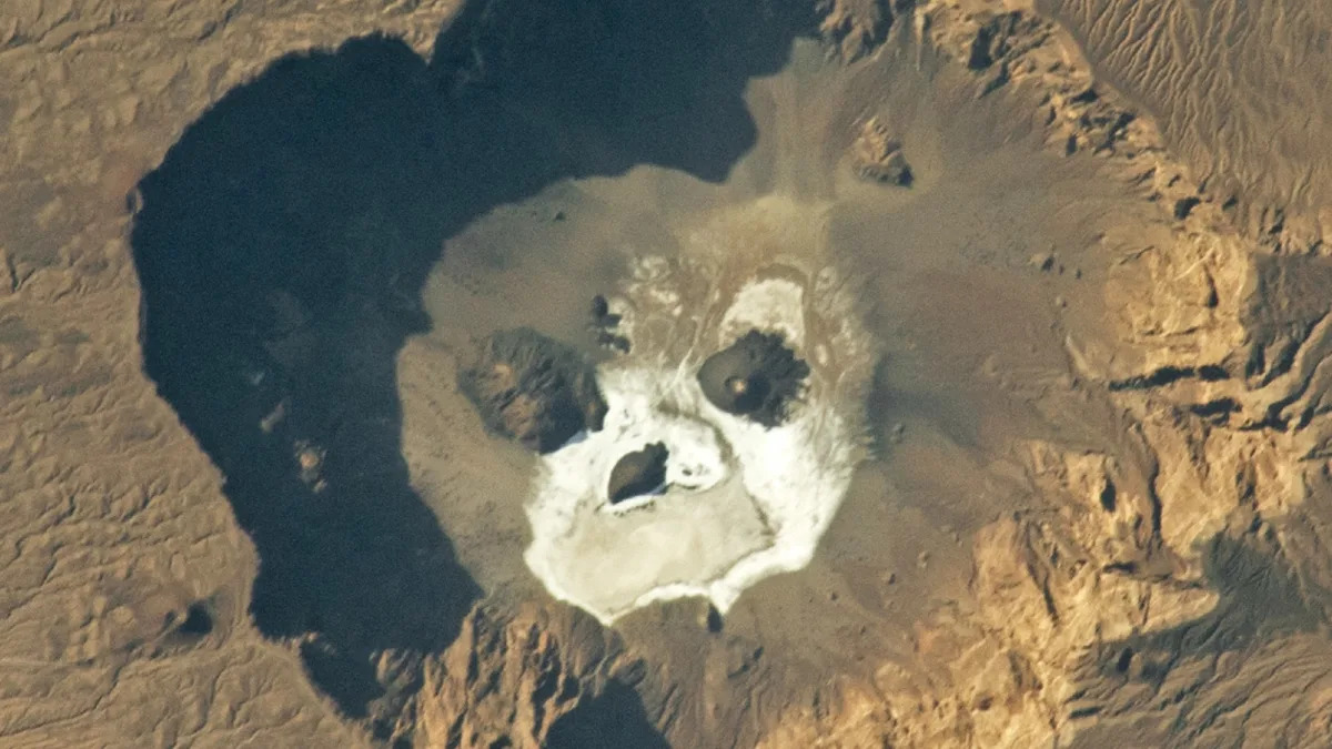 Featured image for Mysterious 'skull' discovered in Sahara's volcanic pit by astronaut