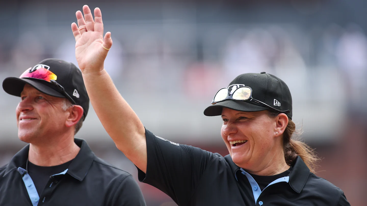 Featured image for Jen Pawol Makes History as First Female Umpire to Work Behind the Plate in MLB