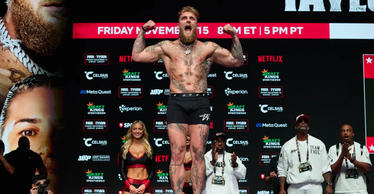 Featured image for Jake Paul and Anthony Joshua Face Off at Weigh-In Amidst Digital Age Hype