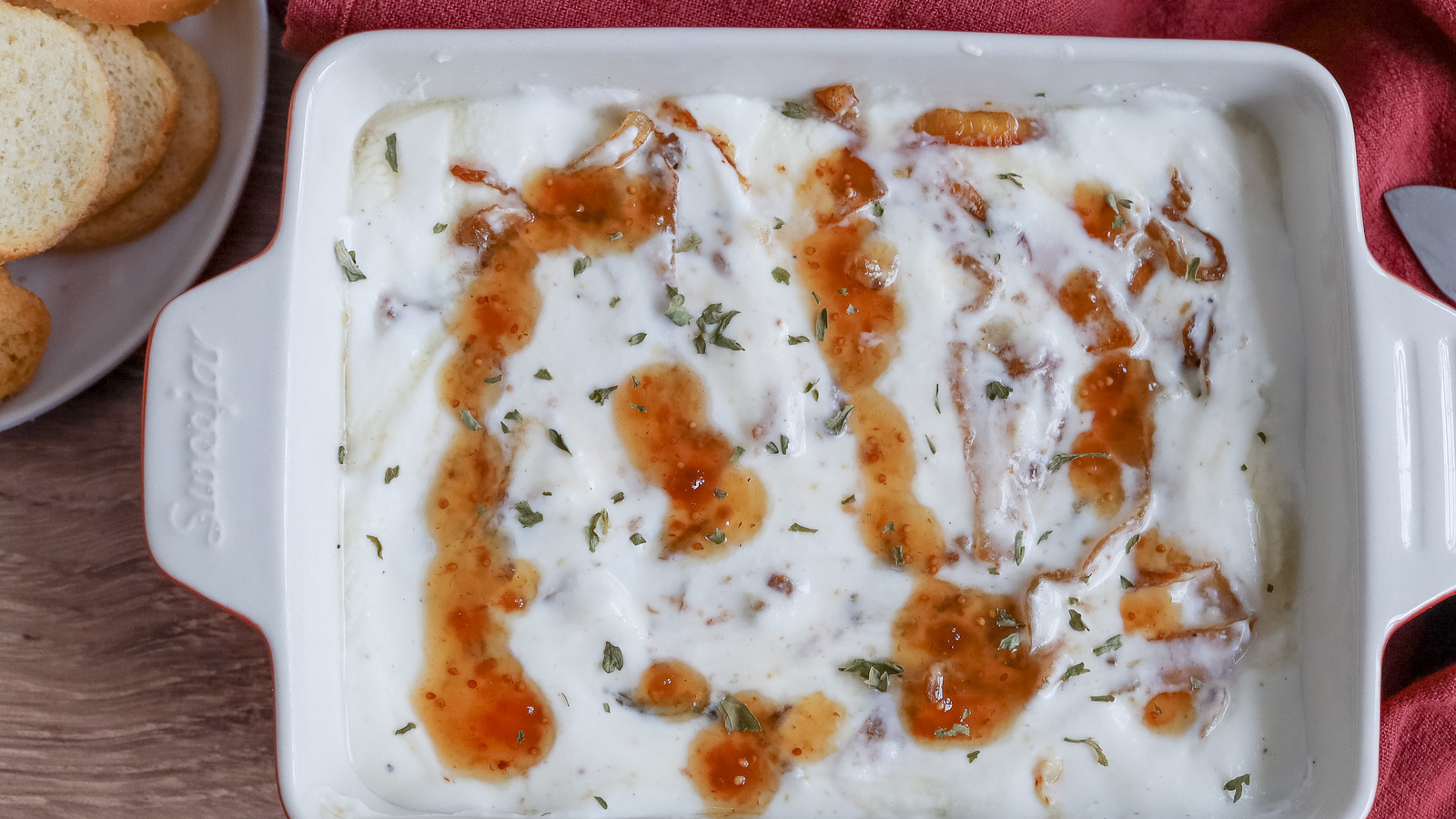 "Savory Sweetness: Fig and Caramelized Onion Ricotta Dip Delight"