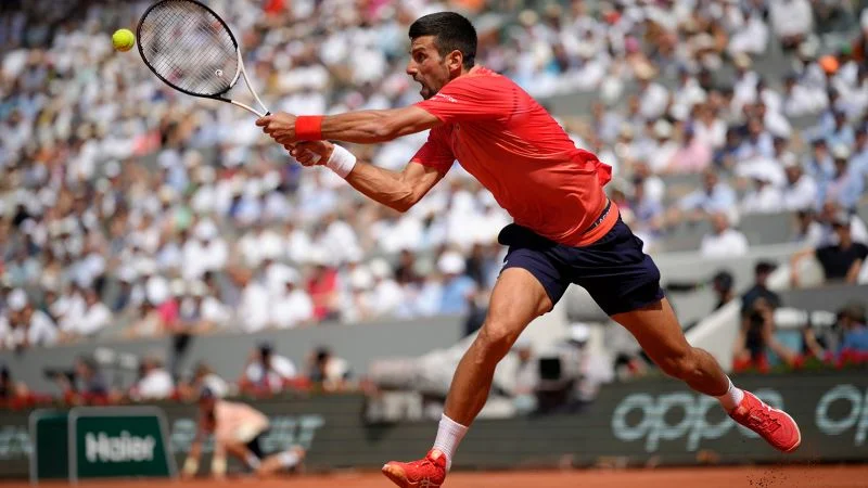 Djokovic advances to French Open final with win over Alcaraz.