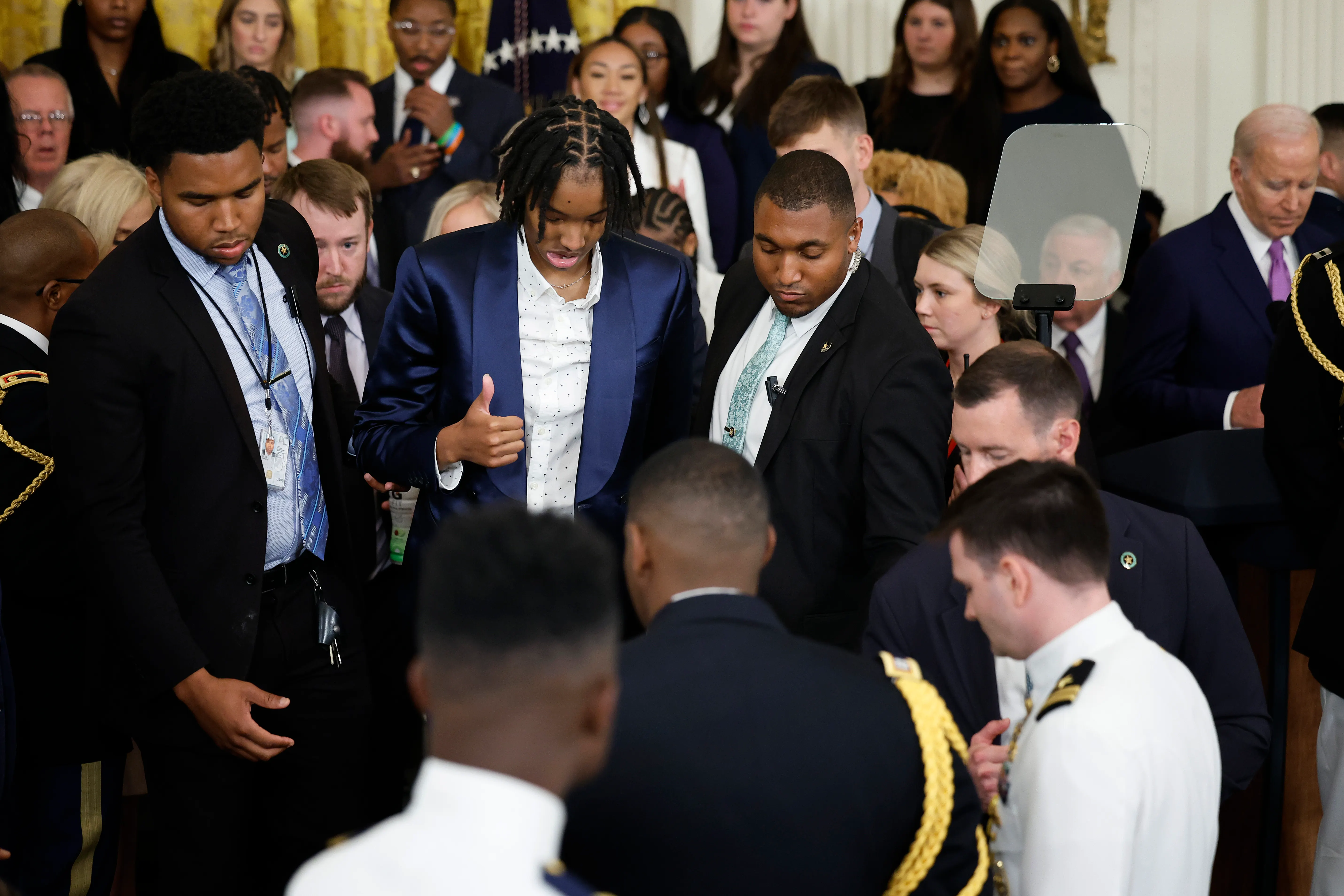 LSU Women's Basketball Player Collapses During White House Visit with President Biden