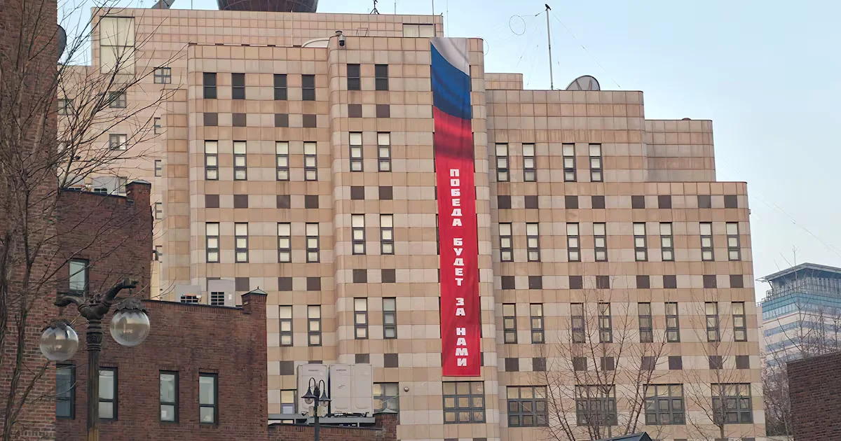 Seoul Embassy's Pro-War Banner Tests Korea-Russia Ties Ahead of Ukraine Anniversary
