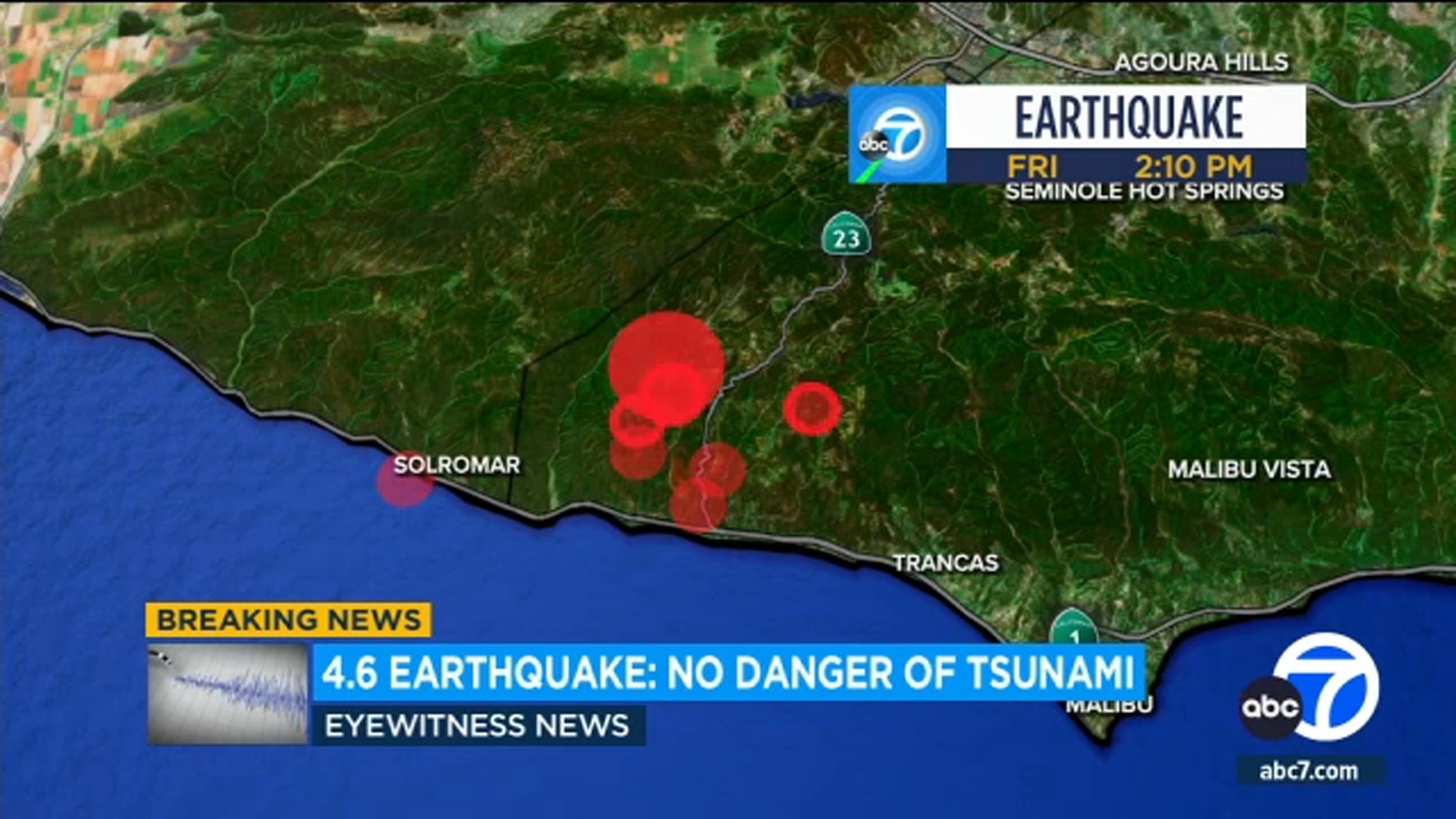 "Series of Strong Earthquakes Rattle Southern California, Centered Near Malibu"