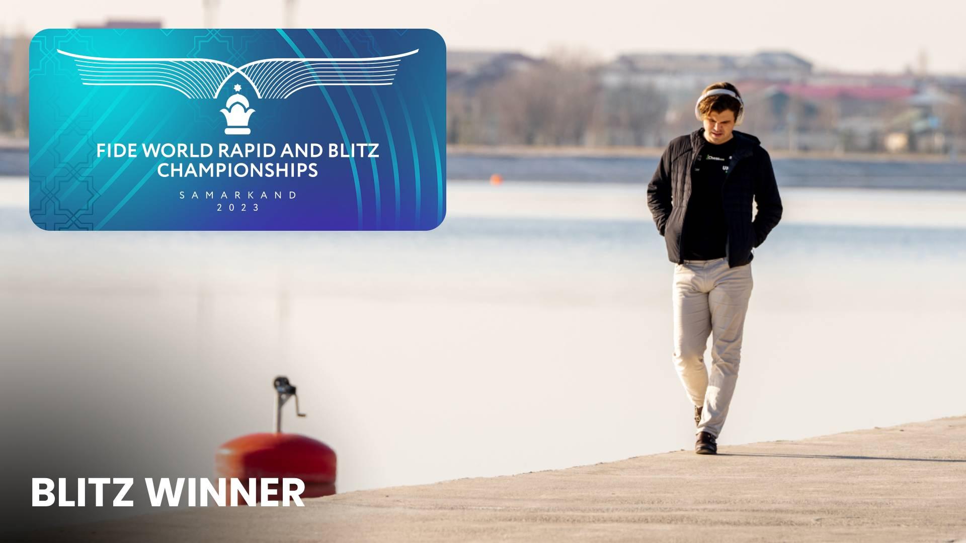 Featured image for "Carlsen and Gunina Crowned 2023 World Blitz Chess Champions"