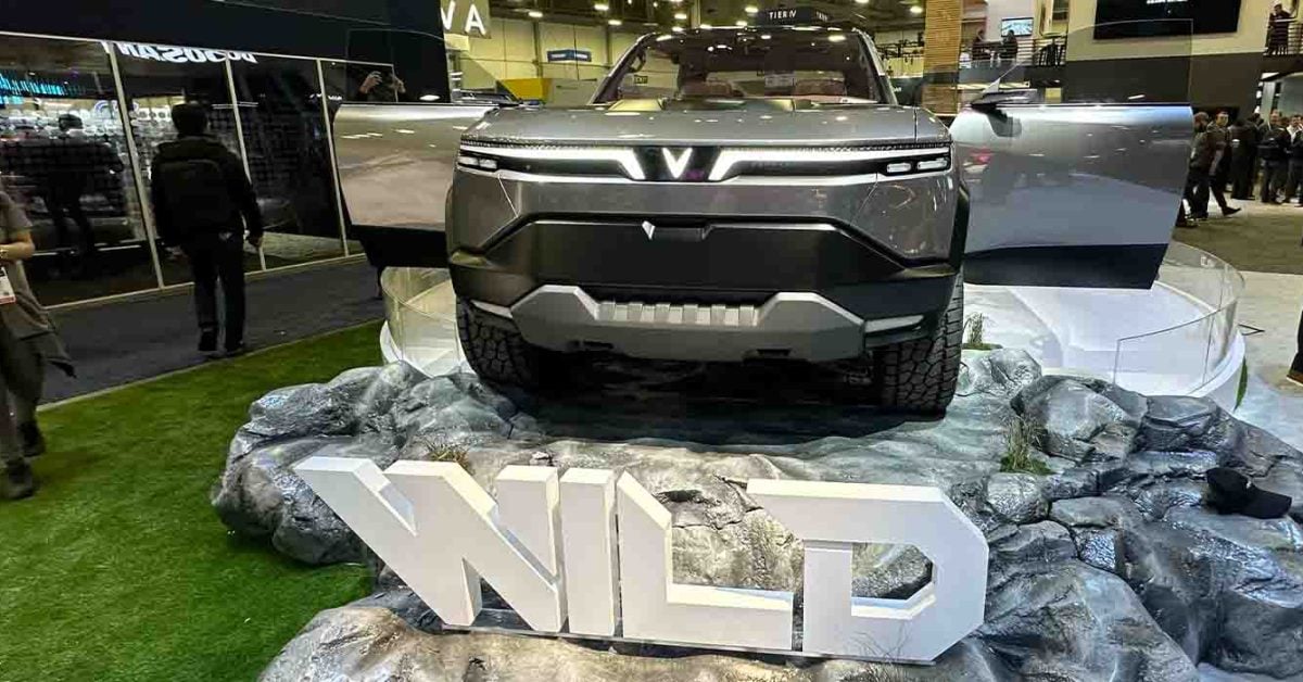 Featured image for VinFast Reveals 'Wild' EV Pickup Concept and Plans to Sell VF 3 Mini SUV in US