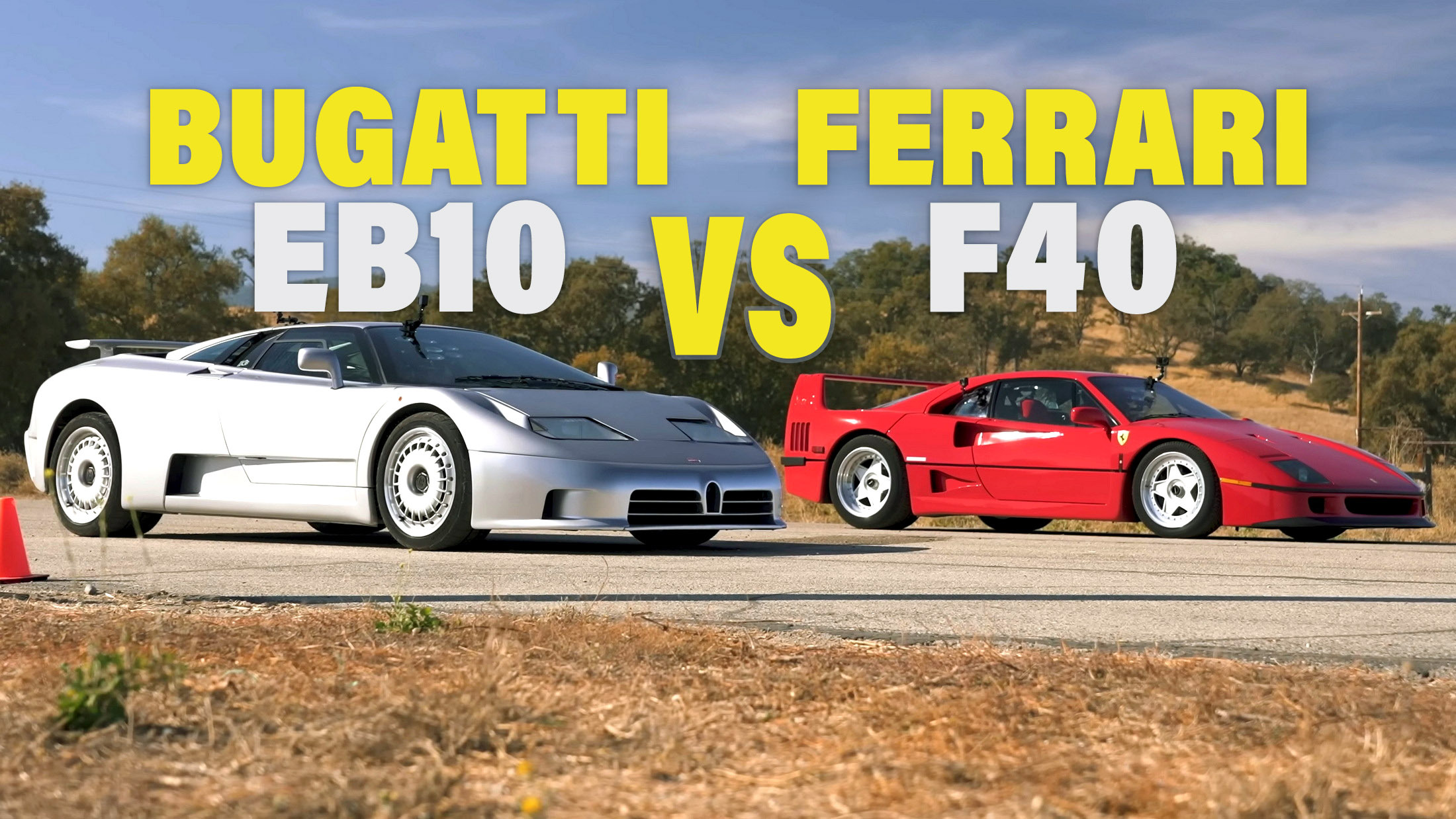 Featured image for "Unveiling the Epic Showdown: Bugatti EB110 vs Ferrari F40 in a Historic Drag Race"