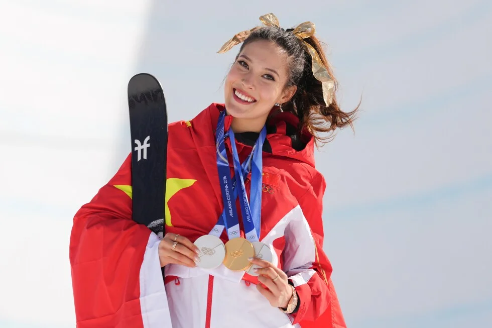 Gu defends halfpipe gold, completes perfect six-medal Winter Games run