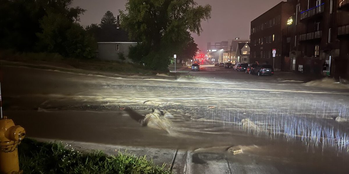"Duluth Hit by Flash Floods, Roads Swamped and Warning Remains"