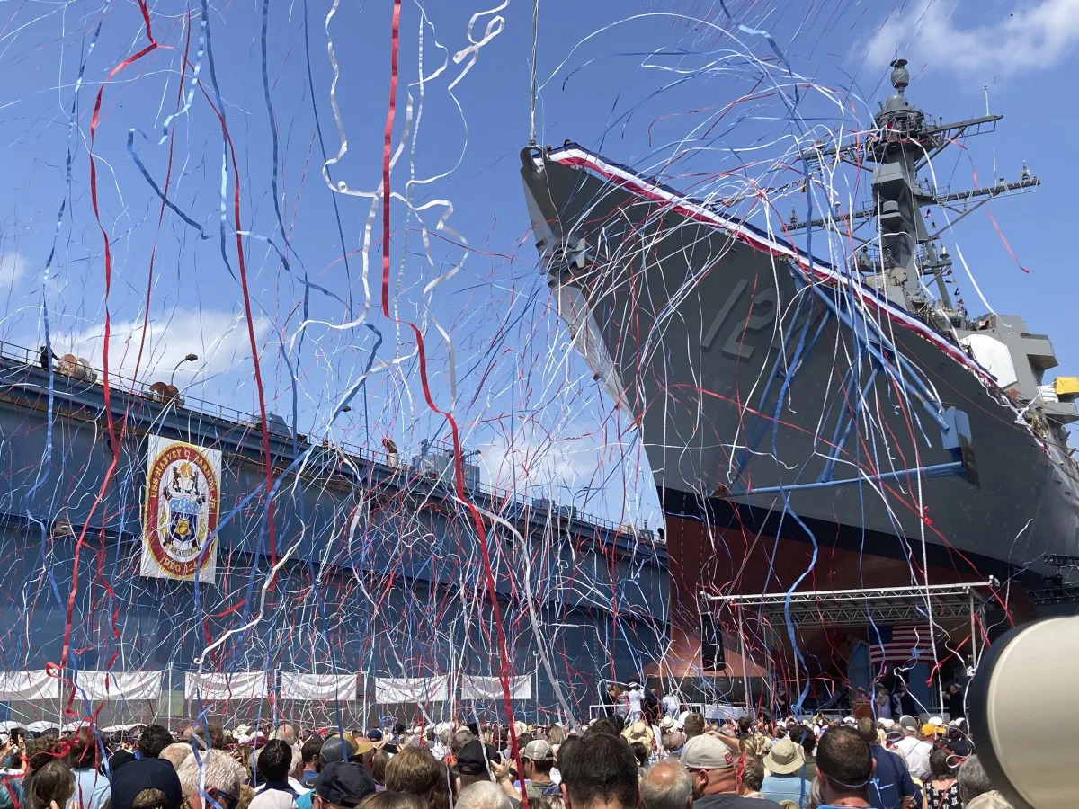 Featured image for "Medal of Honor Recipient Witnesses Christening of Namesake Warship in Maine"
