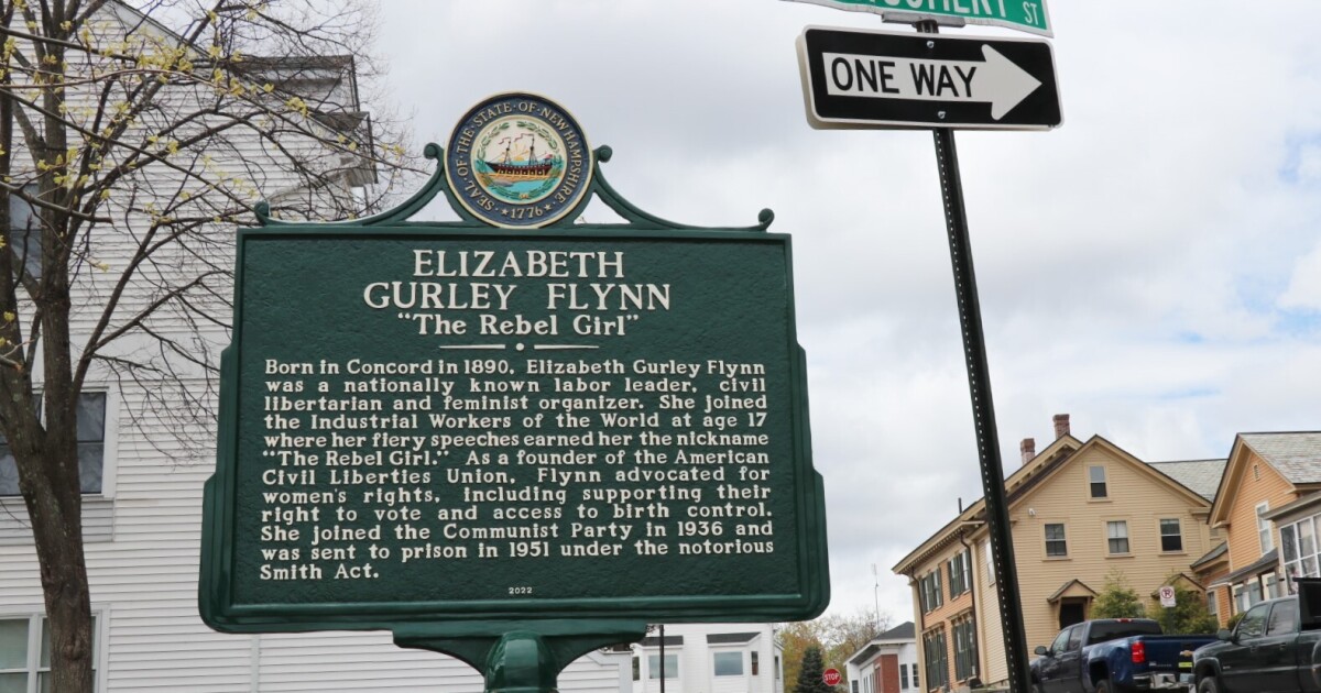 NH removes historical marker for Communist Party leader and labor activist.