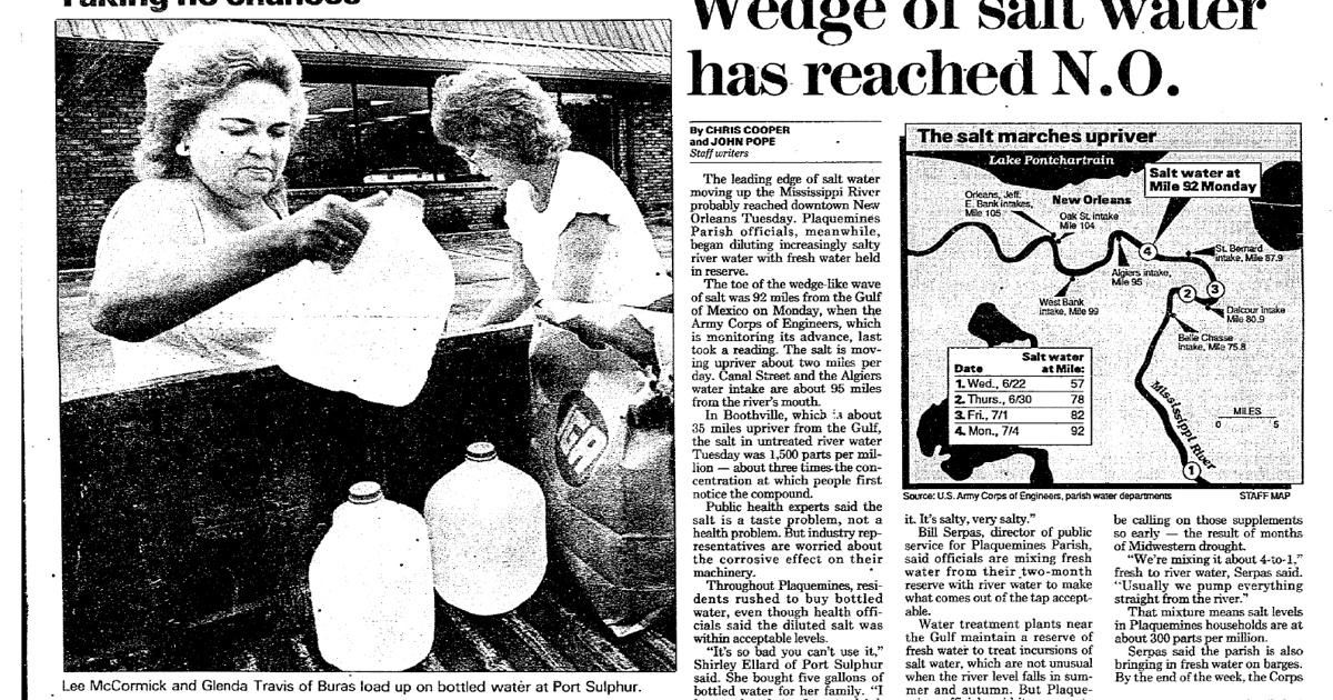 Featured image for The 1988 Saltwater Intrusion in New Orleans: Lessons Learned and Future Plans