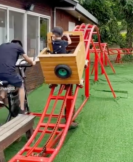 "Thrilling Backyard Rollercoaster Powered by Bicycles Takes the Lead"