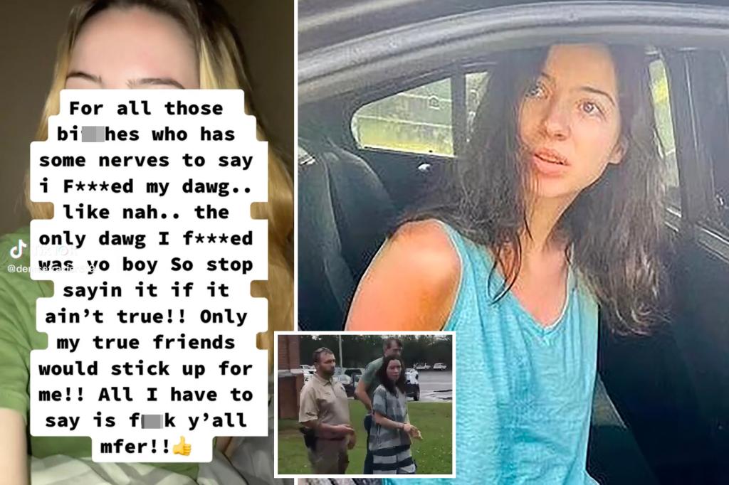 Mississippi woman arrested for filming herself having sex with a dog claims she was coerced.