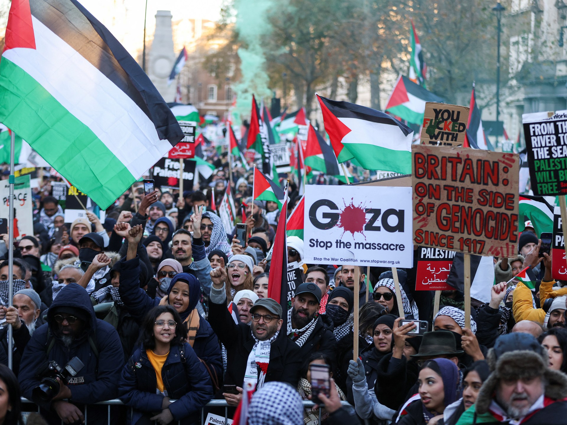 "London Protesters Rally for Permanent Gaza Ceasefire at Pro-Palestinian March"