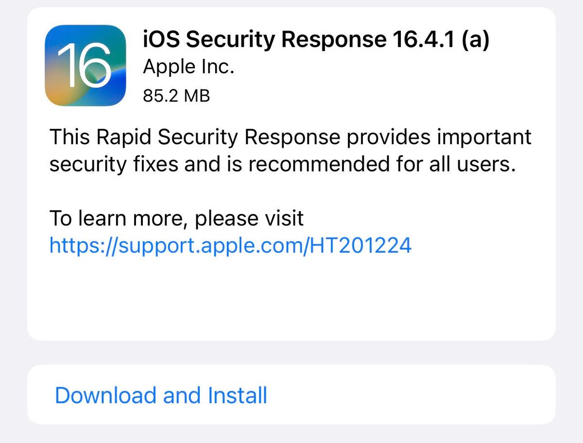 Apple's First-Ever Rapid Security Response Update for iOS and macOS