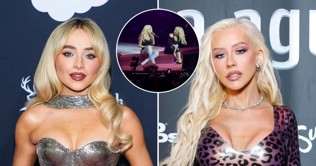 Featured image for Christina Aguilera Joins Sabrina Carpenter for Surprise LA Duet