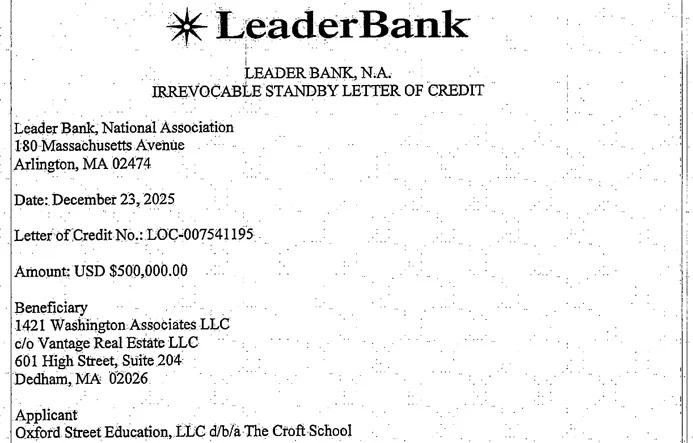 South End landlord sues Croft School founder over alleged forged LOC in $14M lease dispute
