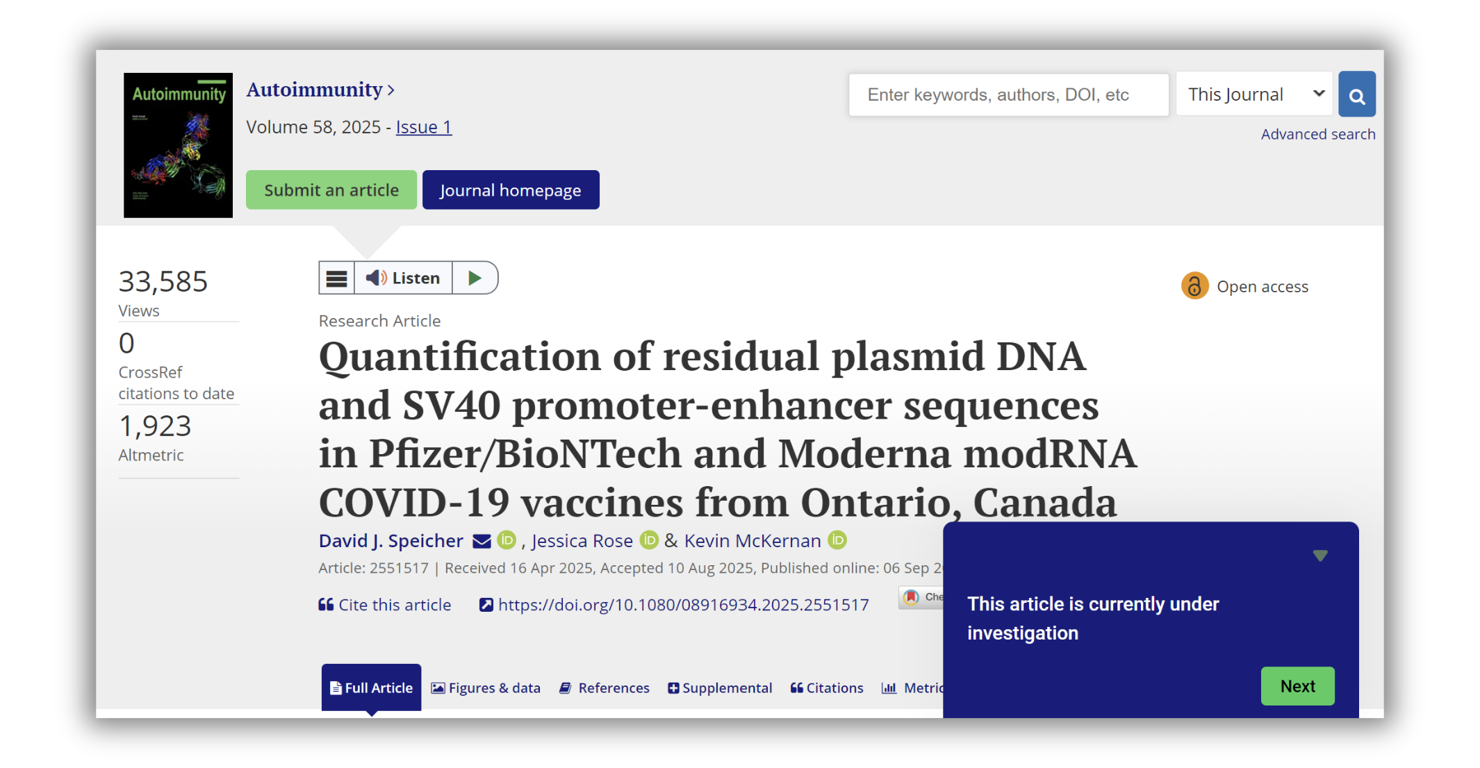 Featured image for Publisher Probes DNA Contamination in Vaccine Paper Under CDC Review