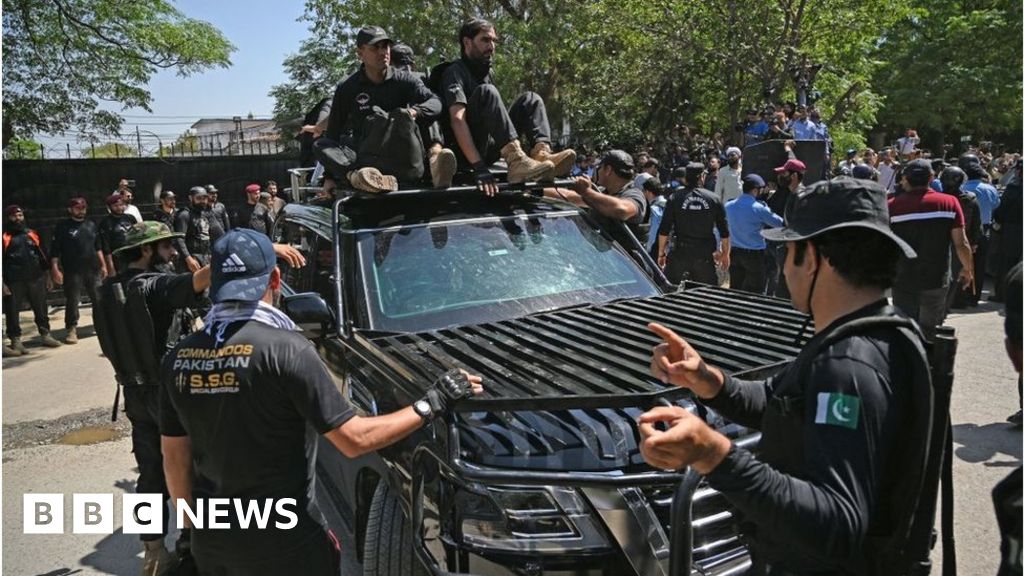 Imran Khan, former Pakistan PM, arrested outside court.
