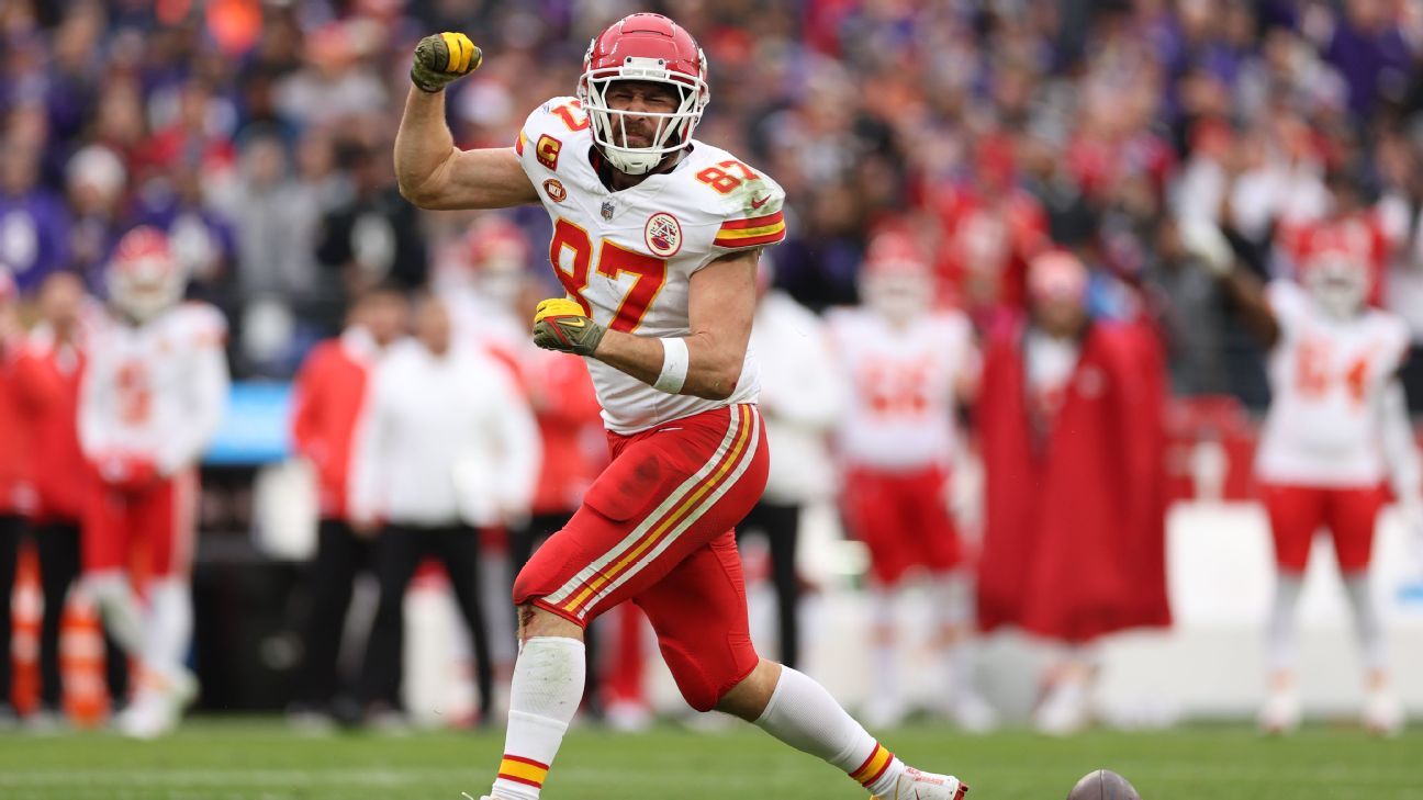 "Travis Kelce Breaks NFL Postseason Reception Record Held by Jerry Rice"