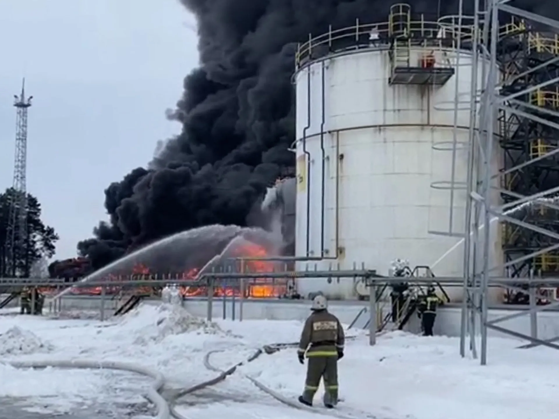 Featured image for "Escalating Tensions: Ukraine's Drone Strikes and Russian Oil Depot Fires"