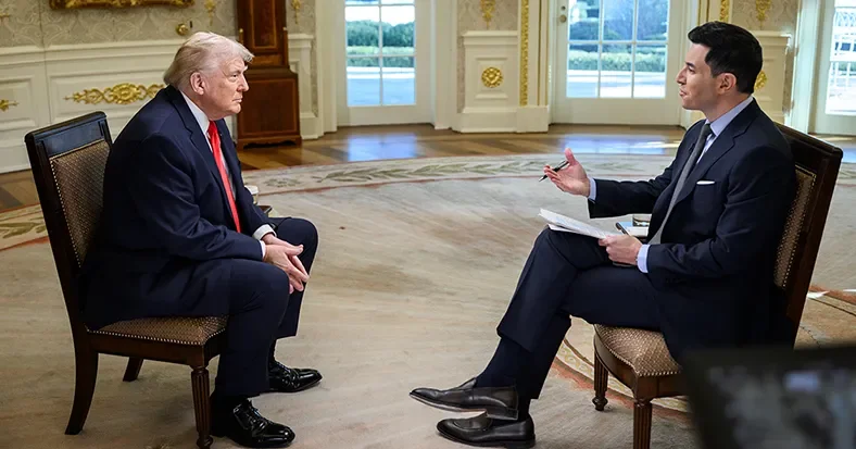 Trump touts 'America First' record and future vision in NBC Oval Office interview