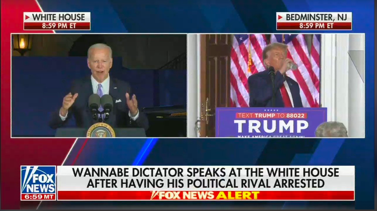 Fox News faces backlash for labeling Biden a 'wannabe dictator' and Trump's response.