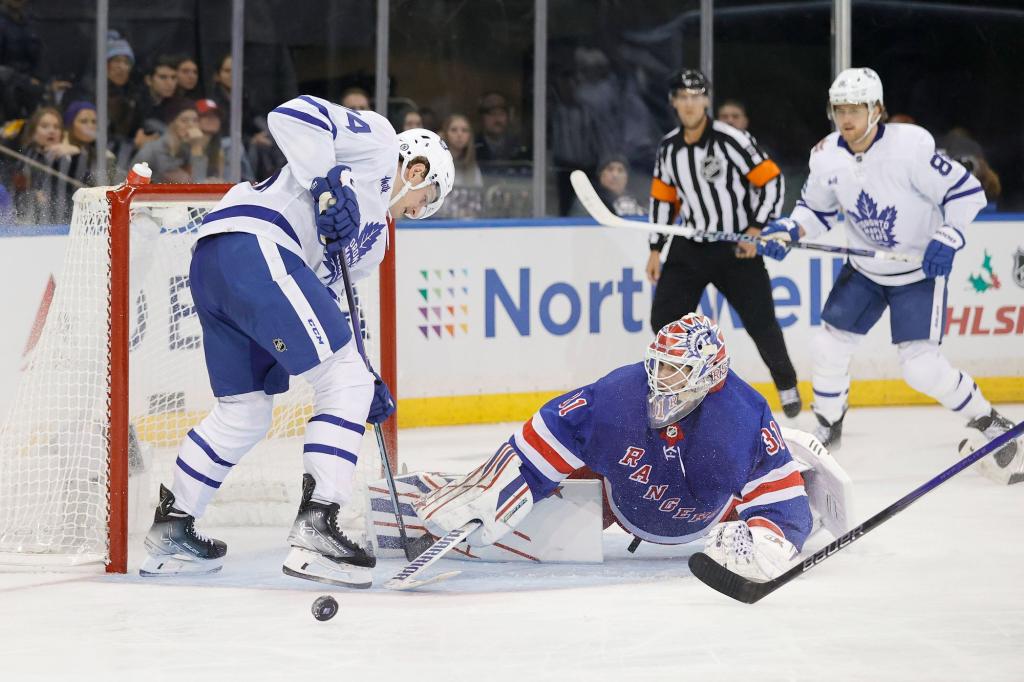 Featured image for "Maple Leafs Dominate Rangers with Quick Goal Surge"