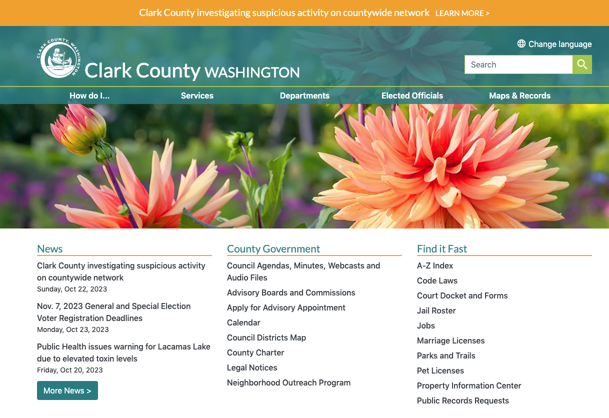 Featured image for Clark County Network Investigates Suspicious Activity, Services Temporarily Down