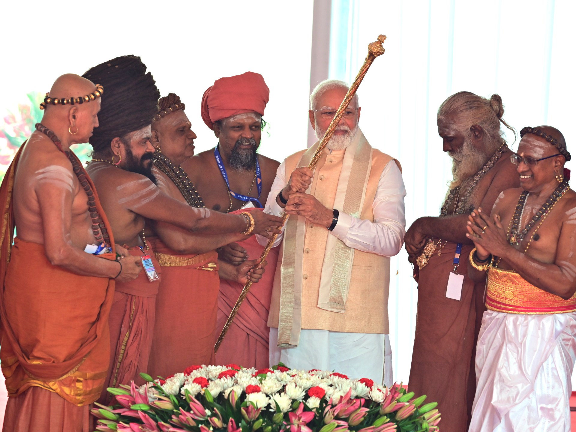 Modi inaugurates new Indian Parliament amid opposition boycott.