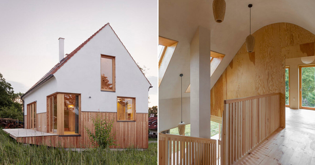 Featured image for "Organic Czech House Features Stunning Terracotta Gable Roof"