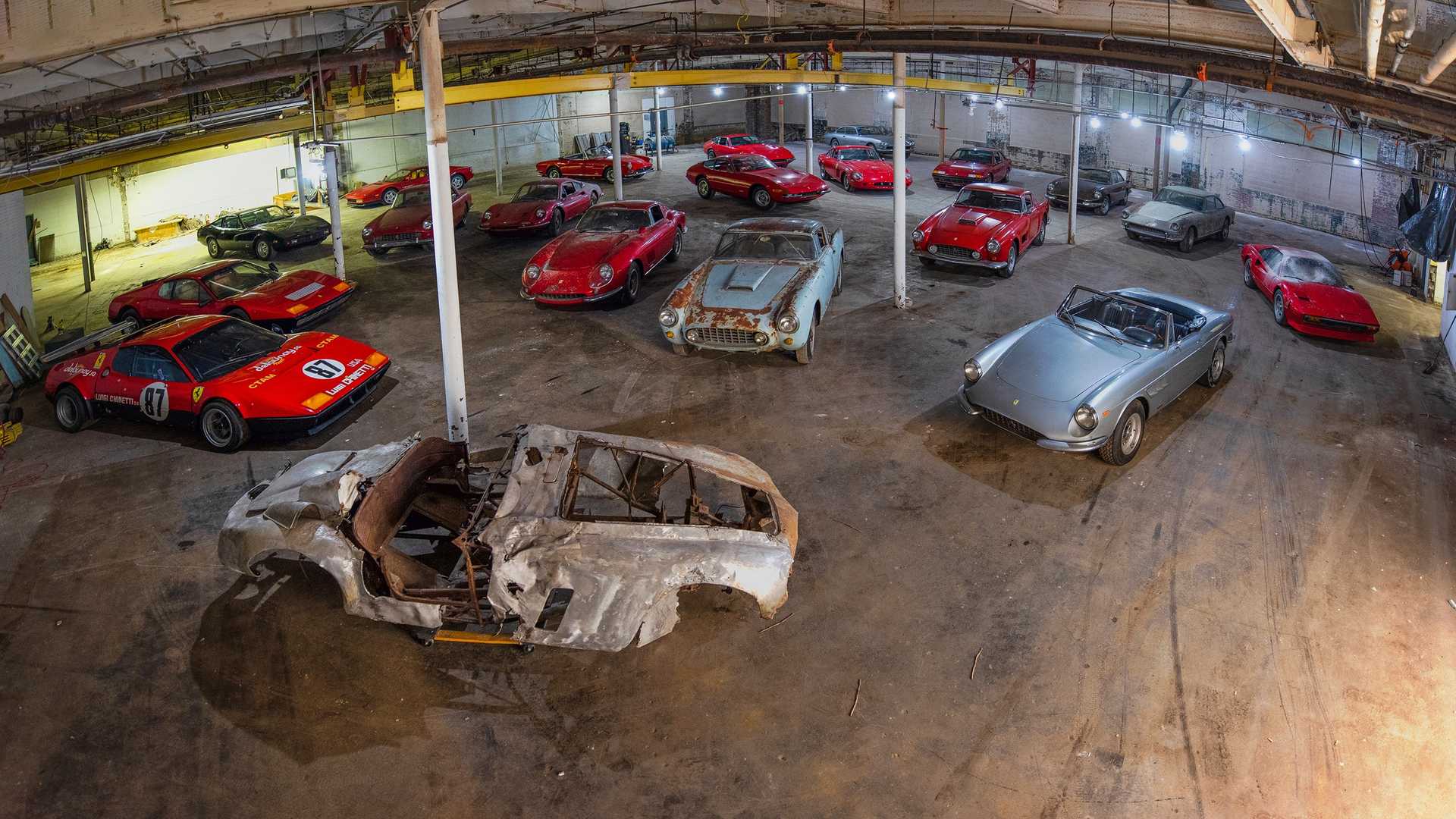Featured image for 20 Ferraris Discovered in "Barn Find" After Hurricane Charley
