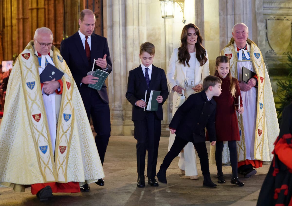 Featured image for "Prince Louis steals the show at royal Christmas Carol service"