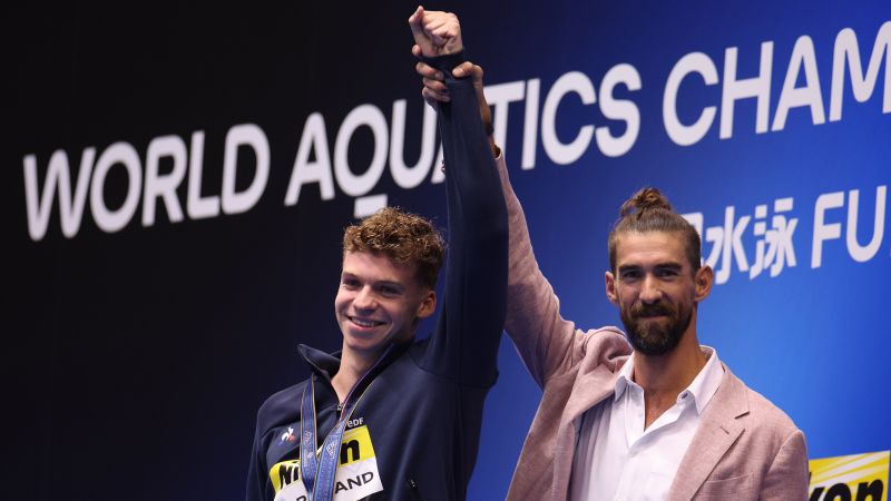 "French Swimmer Leon Marchand Shatters Michael Phelps' Last World Record"