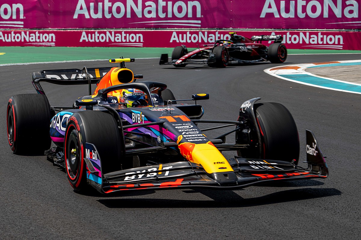 Featured image for "Perez Claims Pole in Eventful Miami GP Qualifying"