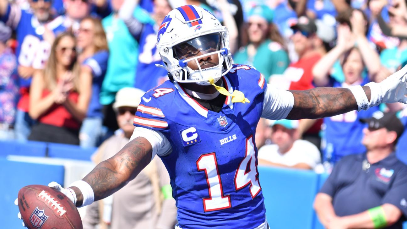 Bills WR Diggs cleared to play vs. Broncos; Hyde, Benford sidelined