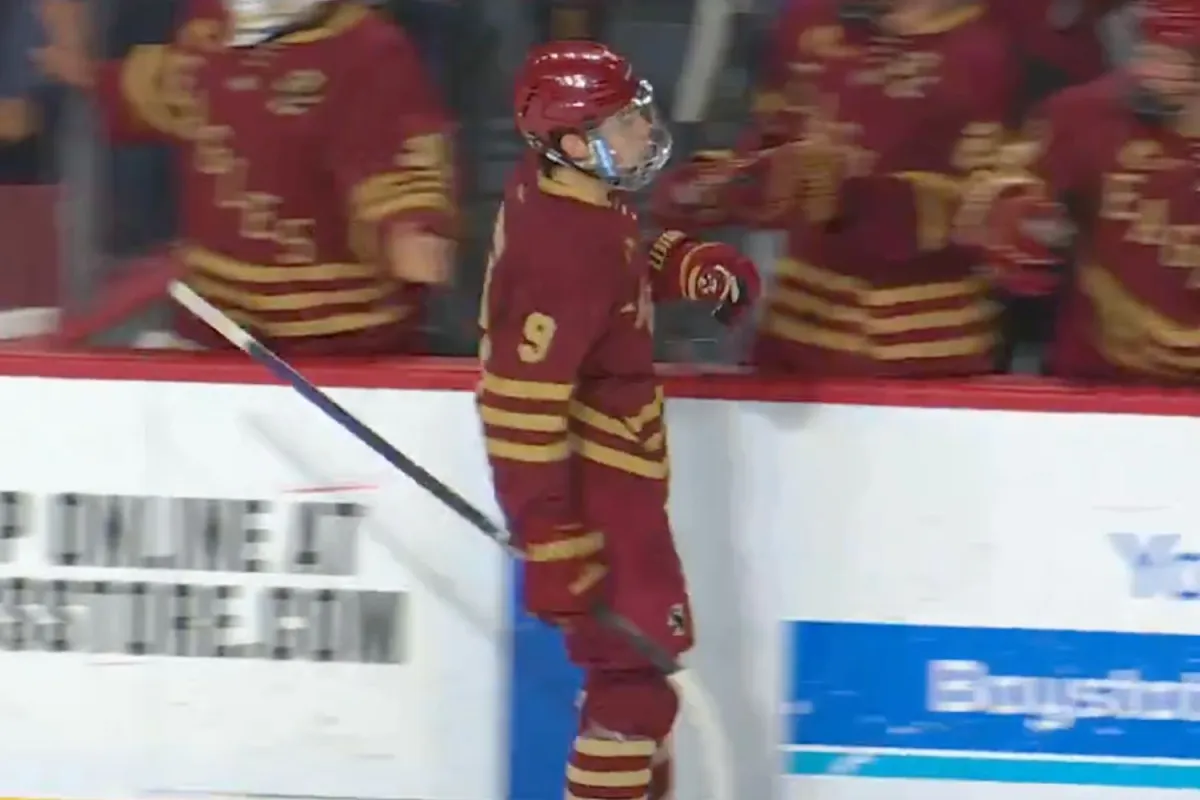 Featured image for "Ryan Leonard Leads Boston College to Dominant 5-1 Victory Over UMass in Hometown Showdown"