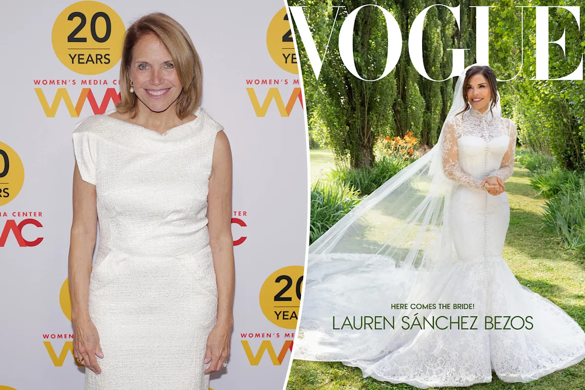 Featured image for Katie Couric Criticizes Lauren Sanchez’s Wedding Style as Outdated and Tacky